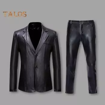 2 шт./компл. мужской костюм пальто брюки комплект лацкан длинный рукав однобортный костюм пиджак длинные брюки комплект золотой штампованный деловой костюм M золотистый