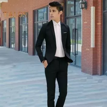 2 шт./компл. мужской приталенный костюм с лацканами, длинный рукав, одна пуговица, пальто, длинные брюки средней посадки, однотонный деловой наряд XL серый