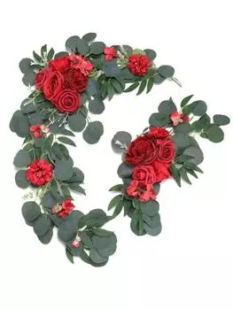 2 шт./компл., набор искусственных цветов в виде арки, свадебное украшение, искусственный цветок, висячая лоза, украшение в виде арки, цветок, приветственное украшение, угловой цветок розы красный