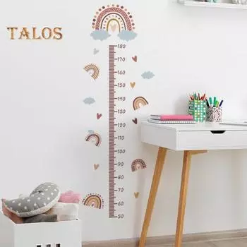 2 шт./компл. настенная съемная многоцелевая самоклеящаяся креативная детская диаграмма роста Радужные настенные наклейки Декор для спальни разноцветный