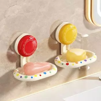 2 ШТ./КОМПЛ. Настенная Вращающаяся Установка Мыльница Съемная Пластиковая Водоотводящая Мыльница Без Пробивания Отверстий Противоскользящая