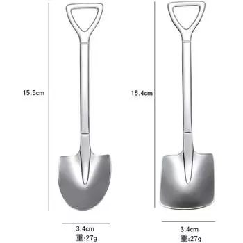2 шт./компл. нержавеющая сталь железная лопатка ложка кофейная ложка для мороженого инженерная лопата ретро симпатичная квадратная ложка кухонный гаджет