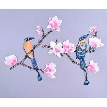 2 шт./компл. Новые 3D-нашивки для рукоделия, вышитые, пришивные, аппликации, нашивки, птицы, аксессуары для одежды своими руками