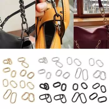 2 шт./компл. овальные кольца пряжка пружина овальные кольца пружина брелок пряжки металлические овальные кольца для сумок кошельков ремней брелок 1 серебряный