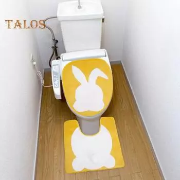 2 шт./компл. пасхальный кролик коврик для ванной комнаты быстросохнущий моющийся коврик для ванной нескользящий чехол для унитаза праздничный пасхальный декор синий