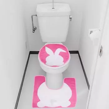 2 шт./компл. пасхальный кролик коврик для ванной комнаты быстросохнущий моющийся коврик для ванной нескользящий чехол для унитаза праздничный пасхальный декор зелёный