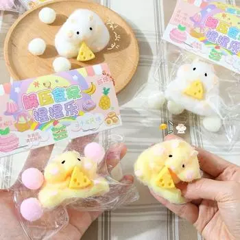 2 шт./компл. плюшевая игрушка-хомяк, медленно восстанавливающаяся, мягкая, TPR, снятие стресса, тревожности, портативная, для детей, подростков, взрослых, кошачья лапка, сжимающая сенсорную игрушку-фиджет белый