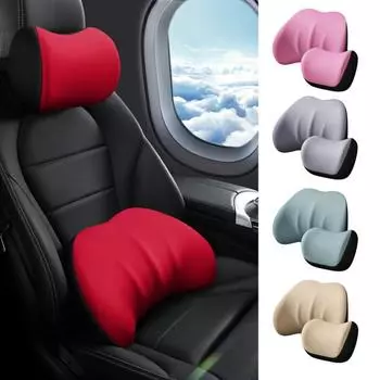 2 шт./компл. подушка для подголовника из пены с эффектом памяти для автомобиля, эргономичная, дышащая, универсальная, для внедорожника, грузовика, автомобиля, облегчение боли в шее, подголовник, поясничная поддержка 1 Set красный