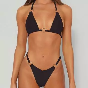 2 шт./компл., популярные женские купальники, стринги для плавания, мягкая ткань, водный спа, женский комплект бикини, женская одежда M синий