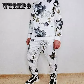 2 шт./компл., повседневный спортивный костюм, мужская осенняя толстовка с принтом, брюки, красивый комплект из двух предметов XXXXL