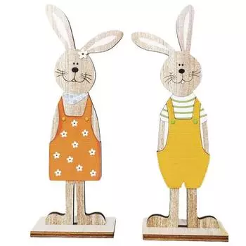 2 шт./компл., праздничная сенсорная ручная работа, элегантный стиль, декор для стола, деревянный милый вечерние подарки в форме кролика, стол для домашнего украшения S