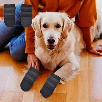 2 шт./компл. Противоскользящая обувь для собак с защитой от царапин, мягкие чехлы для обуви для собак, носки для домашних животных, обувь для передней части стопы собаки M