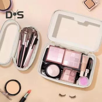 2 шт./компл. прозрачная косметичка на молнии водонепроницаемая большая емкость портативная легкая губная помада коричневый карандаш кисть для макияжа дорожная косметичка белый