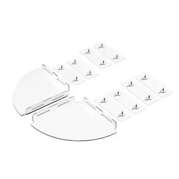 2 шт./компл., прозрачная настенная противоскользящая треугольная угловая полка для ванной комнаты, компактный органайзер для кухонных приправ с гладкими краями без сверления прозрачный