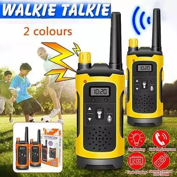 2 шт./компл., рация с дистанционным управлением, радио двойного назначения, электронные портативные детские игрушки для девочек и мальчиков, походы, походы, подарки на день рождения, Рождество [со светодиодной подсветкой] 2 pcs оранжевый
