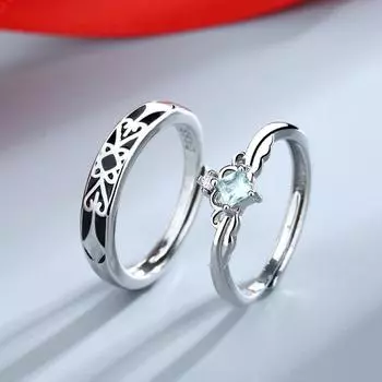 2 шт./компл. регулируемые кольца принцессы и рыцаря из меди и серебра с цирконием для пар для мужчин и женщин, ювелирные изделия, парные кольца, подарок Resizable