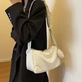 2 шт./компл. Регулируемый ремень Женская сумка через плечо Мини Круглый мешочек Однотонная подмышечная сумка для женщин чёрный