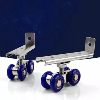 2 шт./компл., роликовая фурнитура для раздвижных дверей, шкив для раздвижных дверей, 4 колеса, домашняя комната, деревянная дверь, подвесные колеса, шкив для рельсовых путей синий
