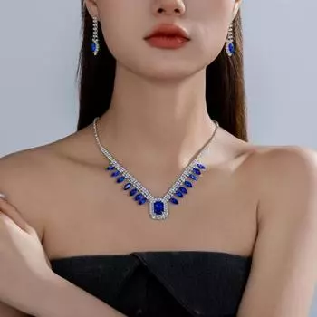 2 шт./компл. роскошные серьги-колье с регулируемой длиной кристаллов, сверкающие искусственные серьги-подвески с кисточками, висячие серьги зелёный