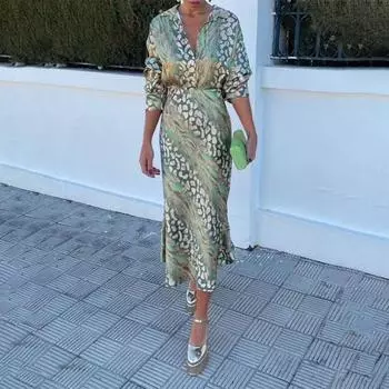 2 шт./компл., рубашка, комплект с юбкой, отложной воротник, длинные рукава, однобортная блузка с принтом, высокая талия, облегающая юбка-миди, наряд для шоппинга, свиданий 2XL розовый