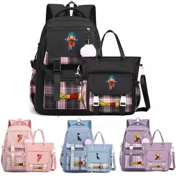 2 шт./компл. рюкзак для ноутбука Dragon Ball, женский рюкзак, сумка-мессенджер для подростков, мальчиков, девочек, школьная сумка для женщин и мужчин, дорожная сумка для отдыха, рюкзак