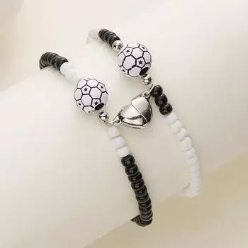 2 шт./компл. Сердце Магнитный баскетбольный теннисный мяч спортивная пара для женщин мужчин плетеные браслеты бисер шнур браслет ювелирные изделия