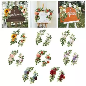 2 шт./компл. шелковая гирлянда свадебная входная дверь пион фон настенная арка деревенские искусственные цветы приветственный знак