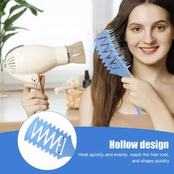 2 шт./компл. Щетка для укладки локонов, очищающая коготь, мягкая щетина, массаж кожи головы, вентилируемая расческа, укладка вьющихся волос, распутывание щетки для женщин, парикмахерское дело синий