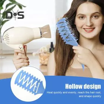 2 шт./компл. Щетка для укладки локонов, очищающая коготь, мягкая щетина, массаж кожи головы, вентилируемая расческа, укладка вьющихся волос, распутывание щетки для женщин синий