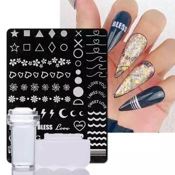 2 шт./компл. штамп для дизайна ногтей рождественские трафареты из нержавеющей стали для печати изображений инструменты для штамповки маникюра