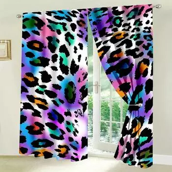 2 шт./компл., шторы с красочным узором веснушек, легкие и воздушные ощущения для уютной спальни, шикарного офиса, стильной кухни, гостеприимной гостиной и безмятежного кабинета 60x150cm(2Pcs) разноцветный