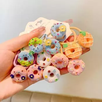 2 шт./компл., симпатичная повязка для волос для девочек, мини-конфетного цвета, ролевые аксессуары, миниатюрный домашний декор, торт, детская кухня, резинка синий