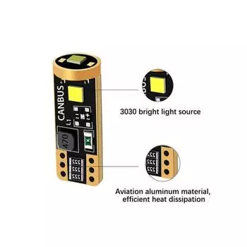 2 шт./компл. светодиодный светильник Canbus без ошибок 3SMD 12-30 В, высокая яркость, декодирование номерного знака