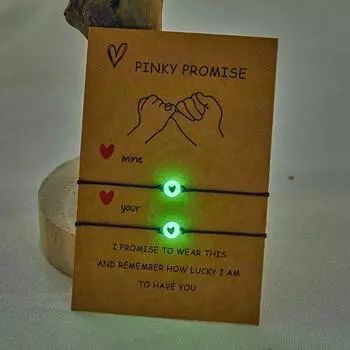 2 шт./компл. светящиеся парные браслеты в форме сердца для мужчин и женщин, обещание дружбы, ручная плетеная веревка, подарок на годовщину, ювелирные изделия