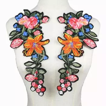 2 шт./компл. термонаклейка с розой, вышитые цветочные нашивки для одежды, аппликации, цветы для шитья, нашивки