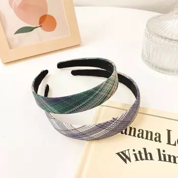 2 шт./компл. Тонкий обруч для волос из клетчатой ткани 2 см для женщин, девушек, повседневные аксессуары для прессования волос, корейские головные уборы для студентов JK
