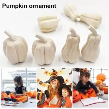 2 шт./компл., украшение из тыквы на Хэллоуин, деревенское деревянное украшение из тыквы ручной работы, неокрашенные фигурки тыквы, поделки своими руками, деревенский праздничный орнамент