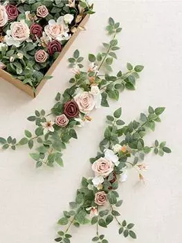 2 шт./компл., украшения для свадебного прохода, стулья, задняя скамья, композиция из цветов роз для дома, уличный декор для свадебной церемонии, празднования коричневый