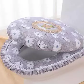 2 шт./компл., универсальная подушка для сиденья для унитаза на четыре сезона, тканевый коврик для унитаза на молнии, домашний мягкий моющийся чехол для унитаза