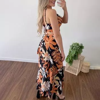 2 шт./компл., верхняя юбка на бретельках с вырезом «лодочка», легкая, удобная, с завязками на поясе, дизайн, юбка, костюм, уличная одежда L зелёный