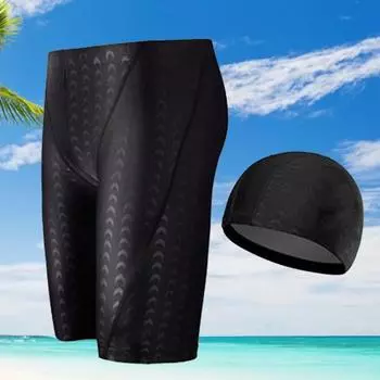 2 шт./компл., водонепроницаемые, быстросохнущие, дышащие, эластичные, большие размеры, летний комплект для плавания для бассейна 3XL чёрный