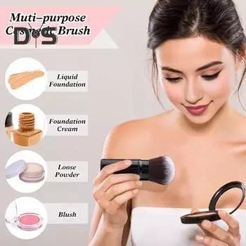 2 шт./компл., выдвижная кисточка для макияжа, портативная многофункциональная дорожная основа Кабуки, тональный крем для контура, рассыпчатая пудра, тени для век, румяна, солнцезащитный крем, косметическая кисточка розовый