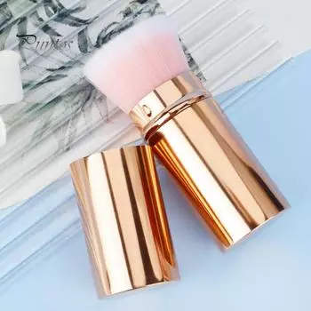 2 шт./компл., выдвижная кисточка для макияжа, портативная многофункциональная дорожная основа Кабуки, тональный крем для контура, рассыпчатая пудра, тени для век, румяна, солнцезащитный крем, косметическая кисточка чёрный