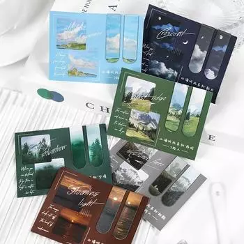 2 шт./компл. закладки с пейзажем для детей, океан, закат, горное небо, природные пейзажные закладки, магнитная закладка, студенческие принадлежности 9.8*1.3cm