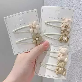 2 шт./компл., заколка для волос для девочек, корейская мода, заколка для волос с милыми животными в стиле котенка, заколка для волос в стиле кавай, женские головные уборы, аксессуары для волос