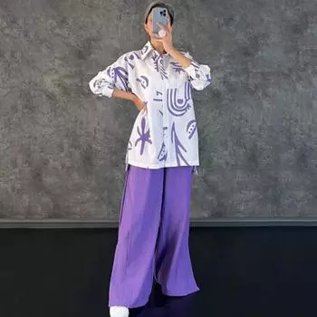 2 шт./компл., женская рубашка и брюки, комплект с длинными рукавами, воротник с лацканами и нагрудным карманом, однобортная блузка, эластичная талия, брюки с разрезом по бокам, повседневный комплект XL зелёный