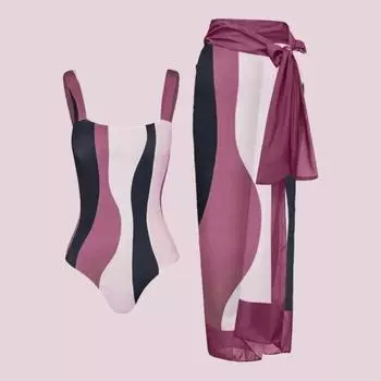 2 шт./компл. женская юбка-монокини, комплект по цвету, узкая, консервативная, быстросохнущая, мягкая женская пляжная одежда для купания 2XL розы красного