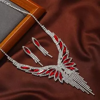 2 шт./компл., женские элегантные серьги-колье, регулируемые блестящие стразы, колье-колье с кубическим цирконием, комплект серег с кисточками зелёный