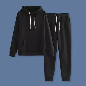 2 шт./компл., женские брюки с капюшоном, комплект с длинным рукавом, толстые накладные карманы, с капюшоном, на шнурке, с эластичной резинкой на талии, одноцветные верхние брюки с ремешками на щиколотке, женские весенние брюки M светло-серый