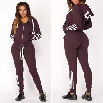 2 шт./компл., женские брюки с капюшоном, костюм с капюшоном и длинными рукавами, однотонное пальто на молнии, эластичные брюки с высокой талией и щиколотками, спортивный осенне-зимний спортивный костюм XL чёрный